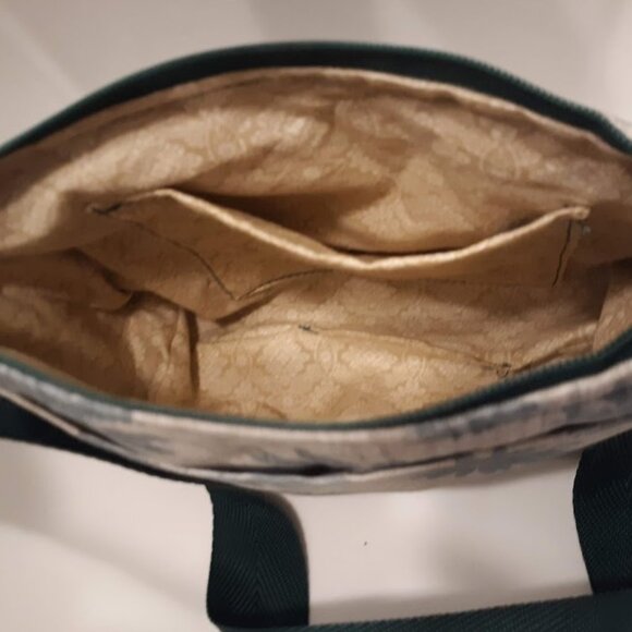 New Canvas Boho Floral Greige Teal Purse Shoulder Bag Pretty fabric! - Picture 10 of 10